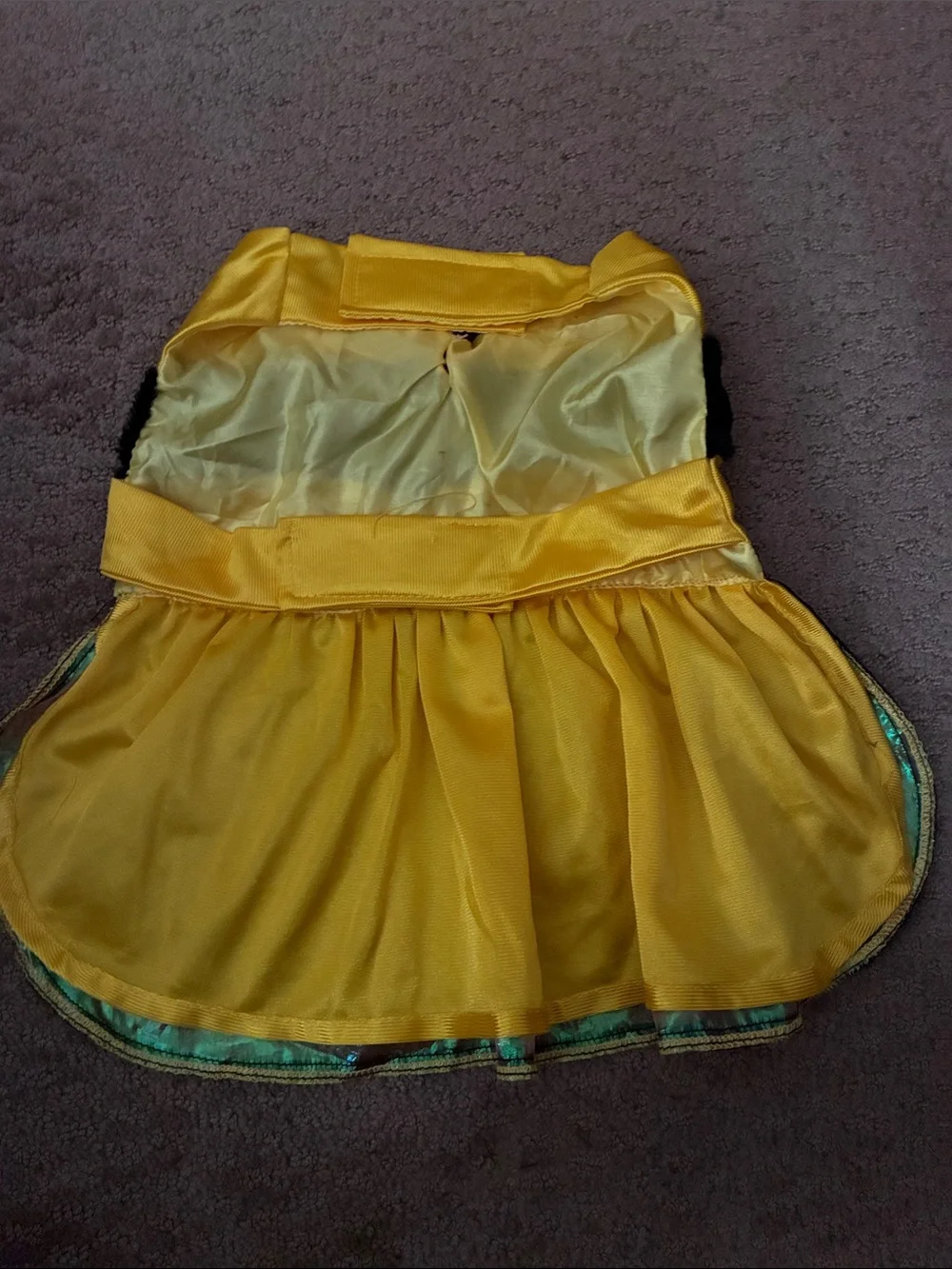 Yellow Bee Dog Costume Dress with Silver Wings - Kids